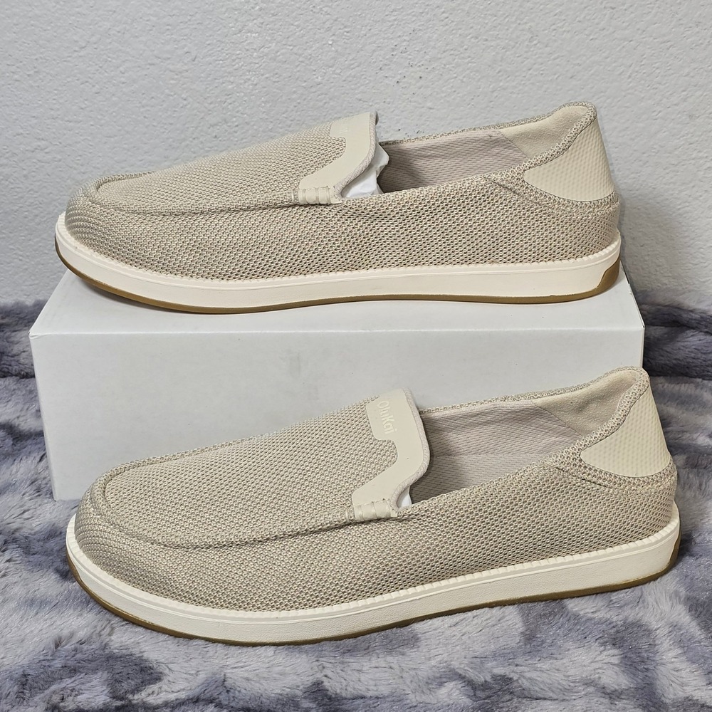 NWOT OluKai Kakaha‎ Mesh Tan Slip On Loafer Shoes Mens 10